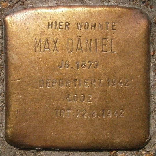 Stolperstein dedicated to Max Daniel