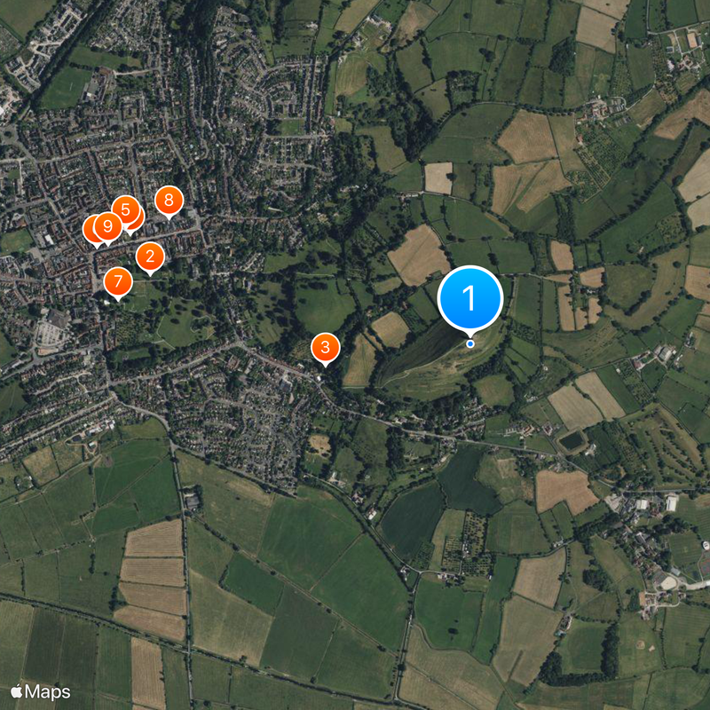 Glastonbury Tor Kaart