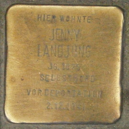 Stolperstein en memoria de Jenny Landjung