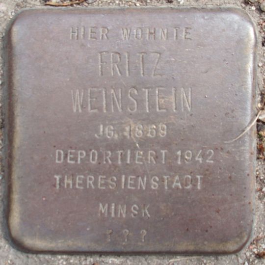 Stolperstein dedicated to Fritz Weinstein
