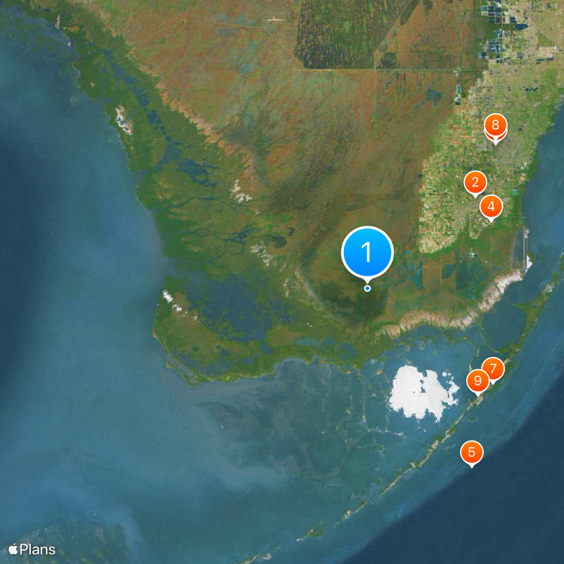 Parc national des Everglades Carte