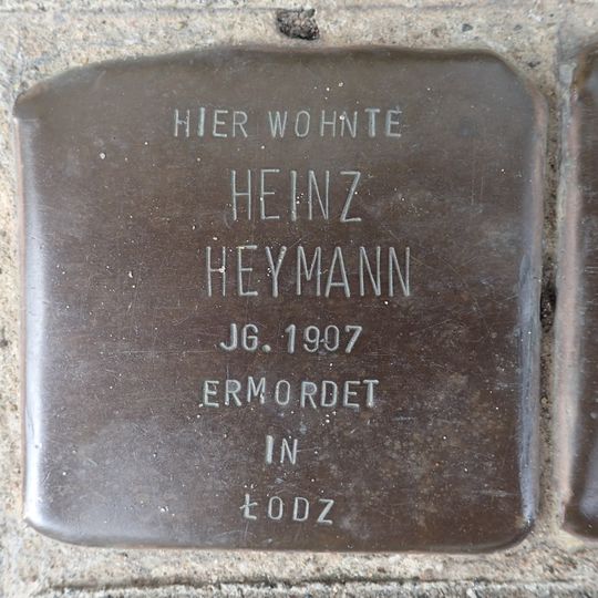 Stolperstein dedicated to Heinz Heymann