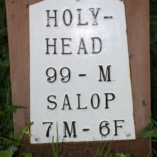 Milestone, by church at SJ397191