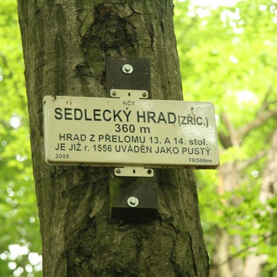 Turistický ukazatel Sedlecký hrad