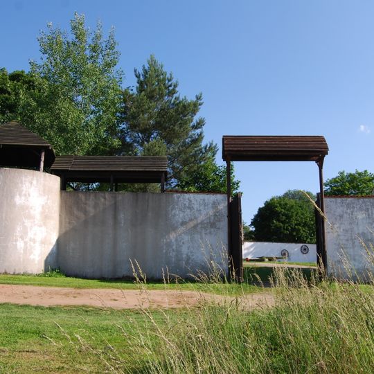 A fortress with a farm yard