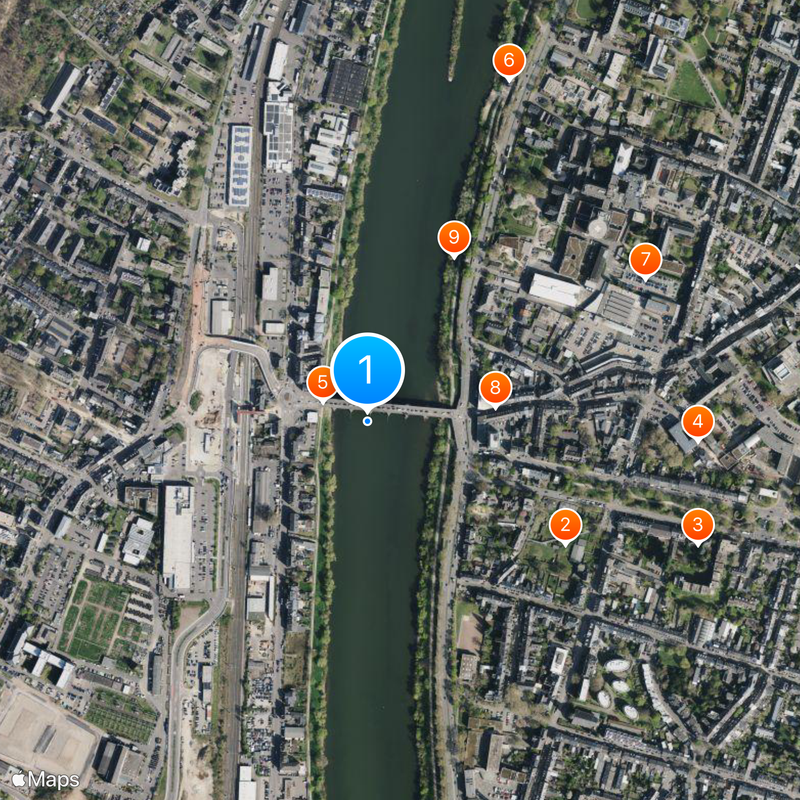 Most rzymski w Trewirze Mapa