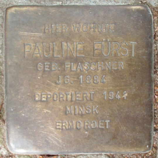 Stolperstein dedicated to Pauline Fürst