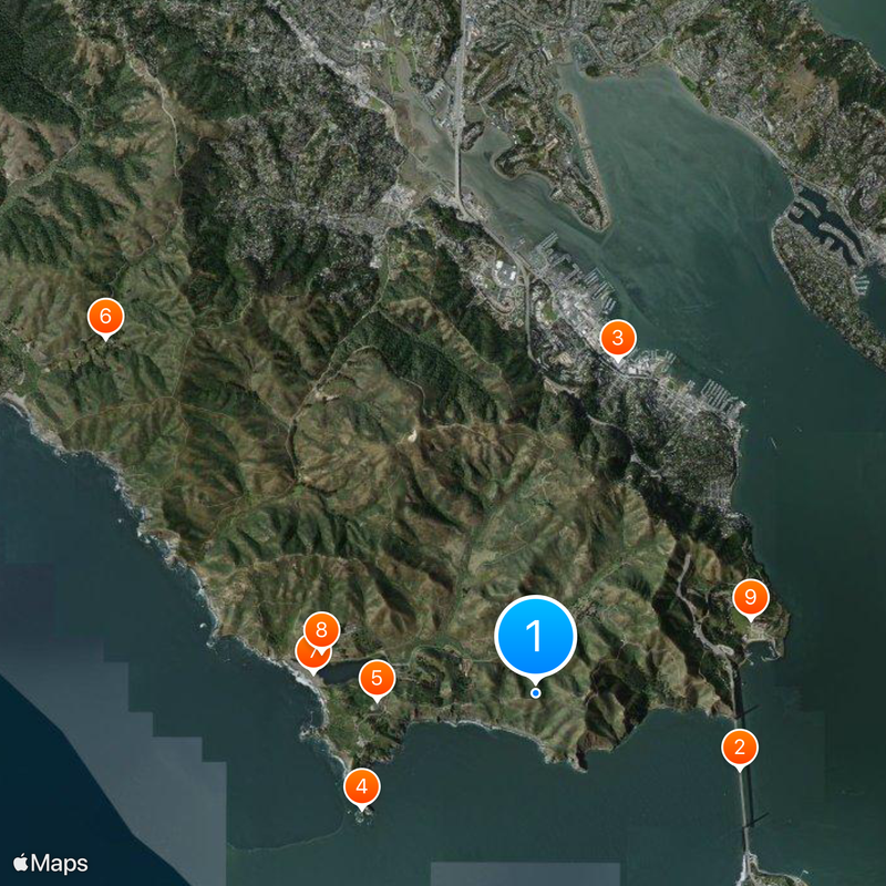 Marin Headlands Kaart