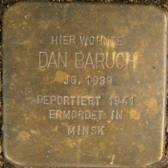 Stolperstein dedicated to Dan Baruch