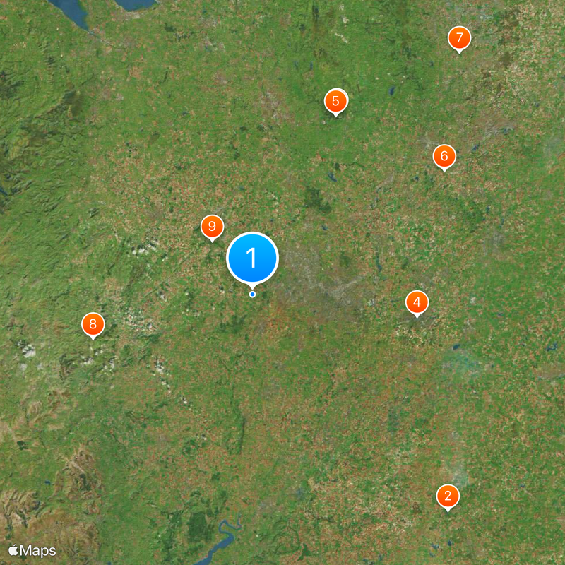 Midlands Occidentali Mappa