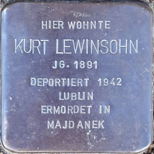 Stolperstein en memoria de Kurt Lewinsohn