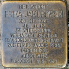 Stolperstein dedicated to Erika Jakubowski