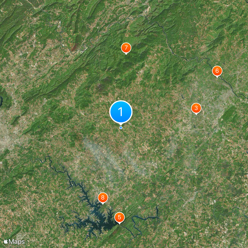 Contea di Bedford Mappa