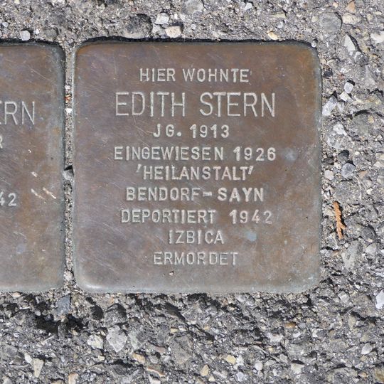 Stolperstein à la mémoire d’Edith Stern