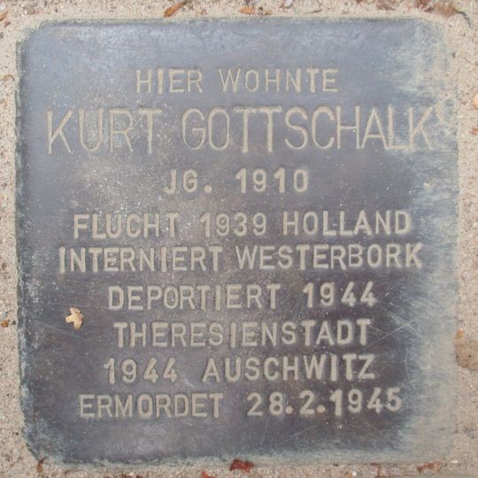 Stolperstein dedicated to Kurt Gottschalk