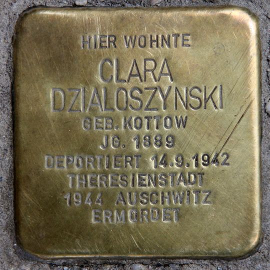 Stolperstein en memoria de Clara Dzialoszynski