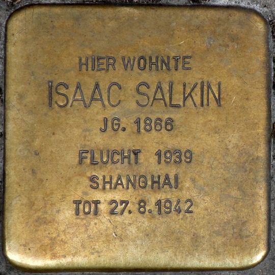 Stolperstein dedicated to Isaac Salkin
