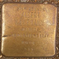 Stolperstein dedicated to Albert Kaufmann