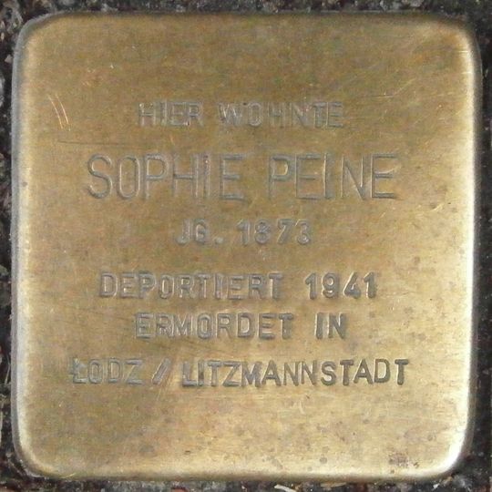 Stolperstein dedicated to Sophie Peine