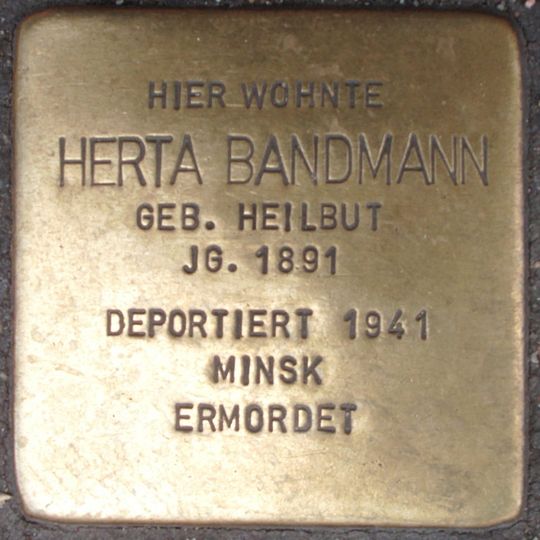 Stolperstein dedicated to Herta Bandmann