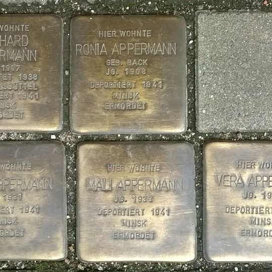 Stolperstein en memoria de Wera Appermann