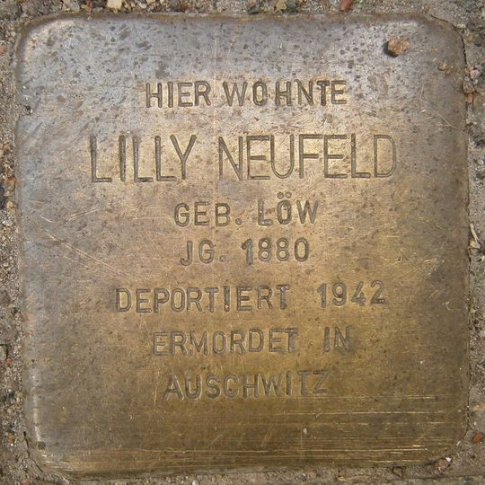 Stolperstein dedicated to Lilly Neufeld