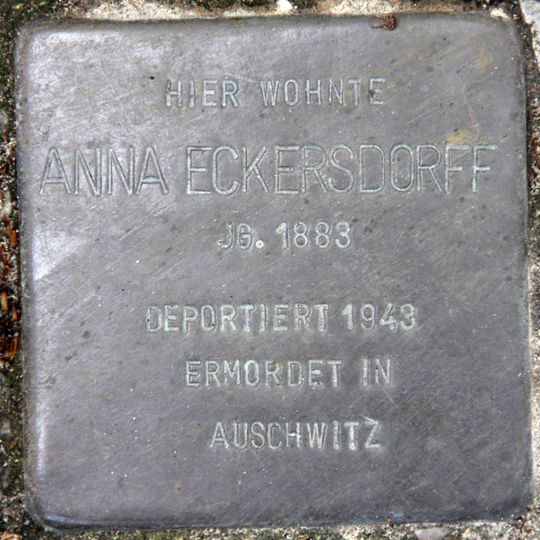 Stolperstein dedicated to Anna Eckersdorff