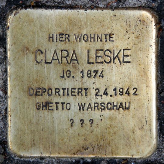Stolperstein en memoria de Clara Leske