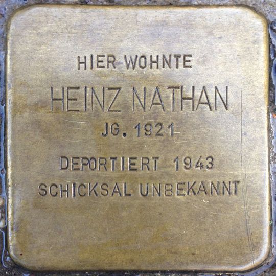 Stolperstein à la mémoire de Heinz Nathan