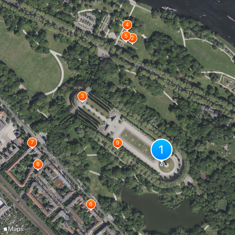 Pomnik Żołnierzy Radzieckich w Berlinie Mapa