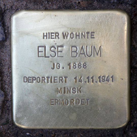 Stolperstein dedicated to Else Baum