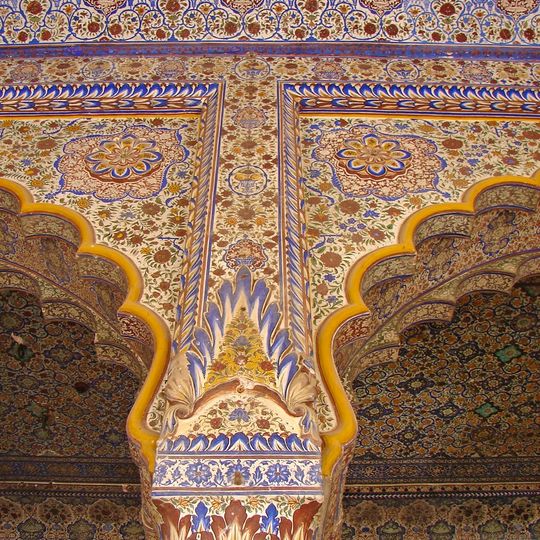 Wall painting in the palaces of Maharaja Gopal Lal