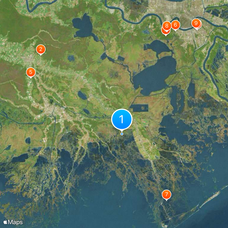 Parrocchia di Lafourche Mappa