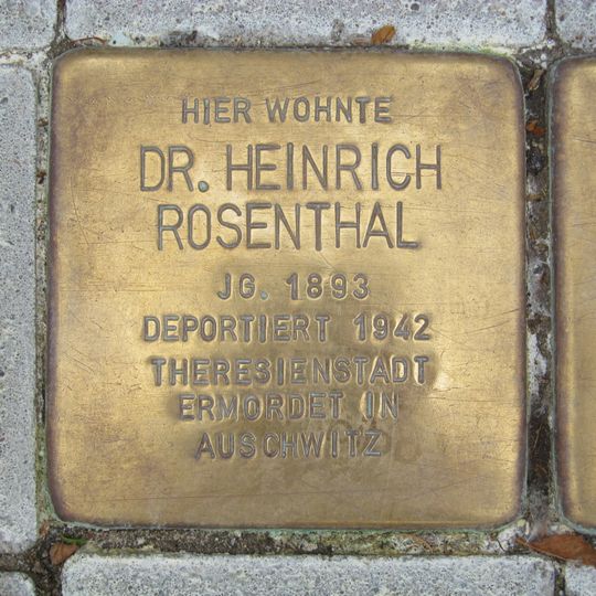 Stolperstein dedicated to Heinrich Rosenthal