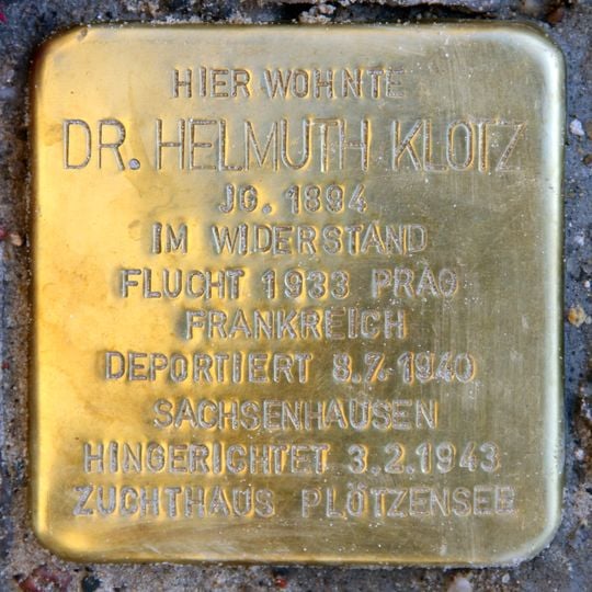 Stolperstein für Dr. Helmuth Klotz