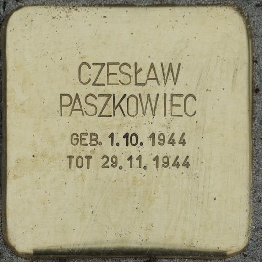 Stolperstein dedicated to Czesław Paszkowiec