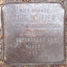 Stolperstein à la mémoire de Käthe Scheier