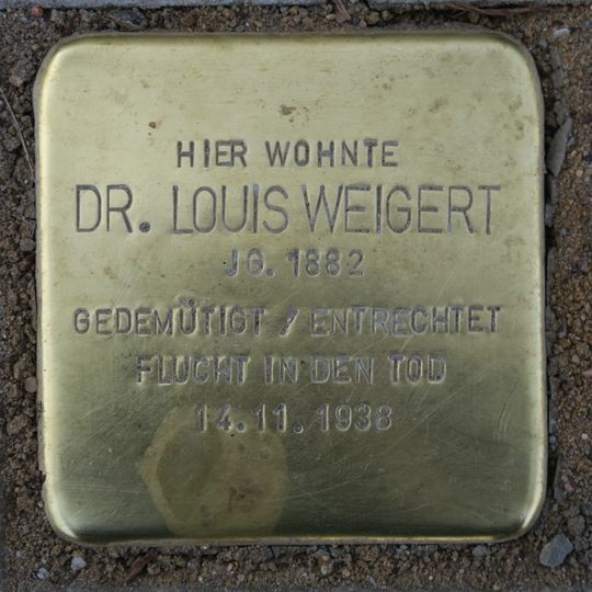 Stolperstein dedicated to Louis Weigert