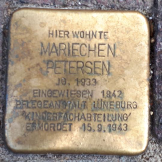 Stolperstein en memoria de Mariechen Petersen