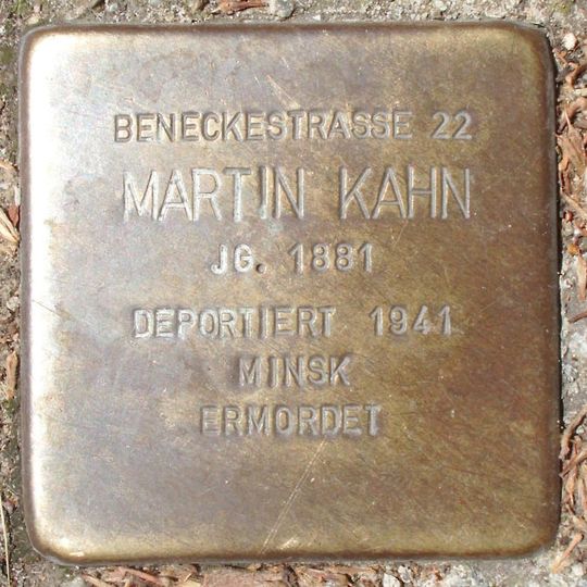 Stolperstein en memoria de Martin Kahn