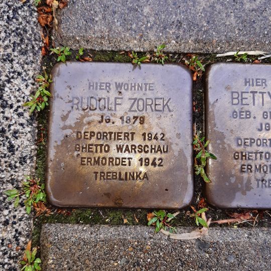 Stolperstein à la mémoire de Rudolf Zorek