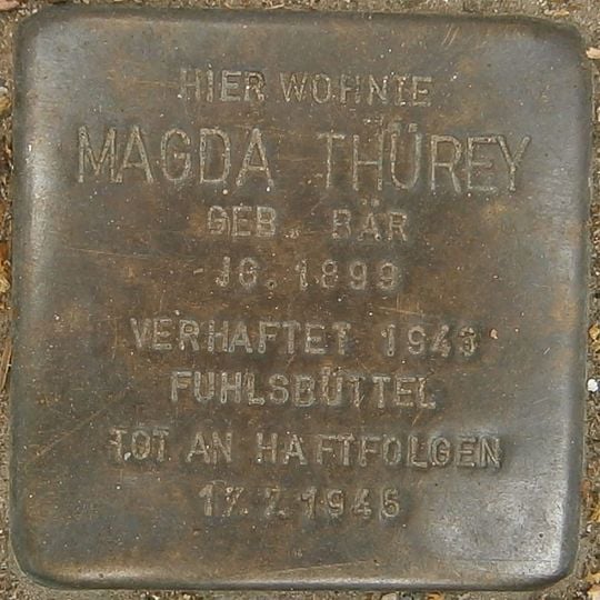 Stolperstein en memoria de Magda Thürey