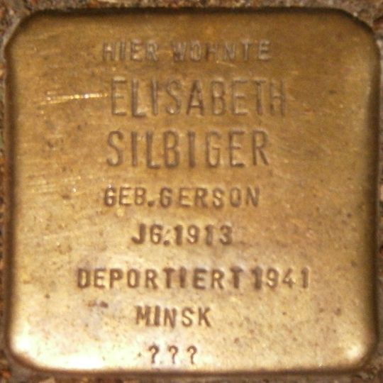 Stolperstein dedicated to Elisabeth Silbiger
