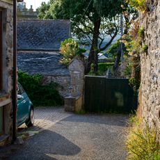 Gate Piers And Steps East Of The Manor Office Qv