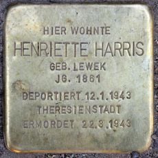 Stolperstein dedicated to Henriette Harris