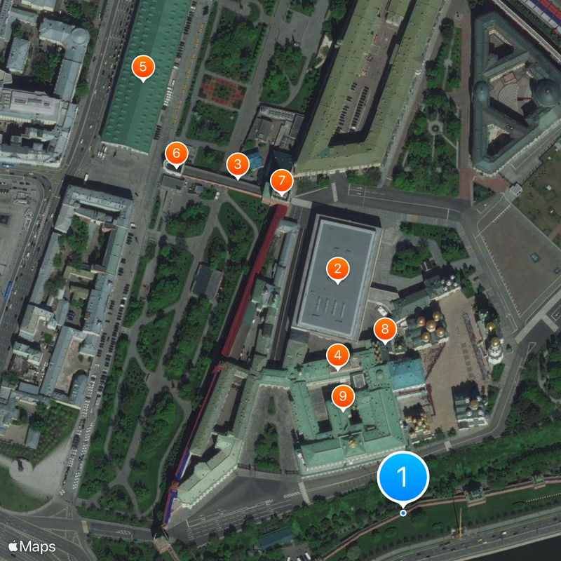 Muralla del Kremlin Mapa