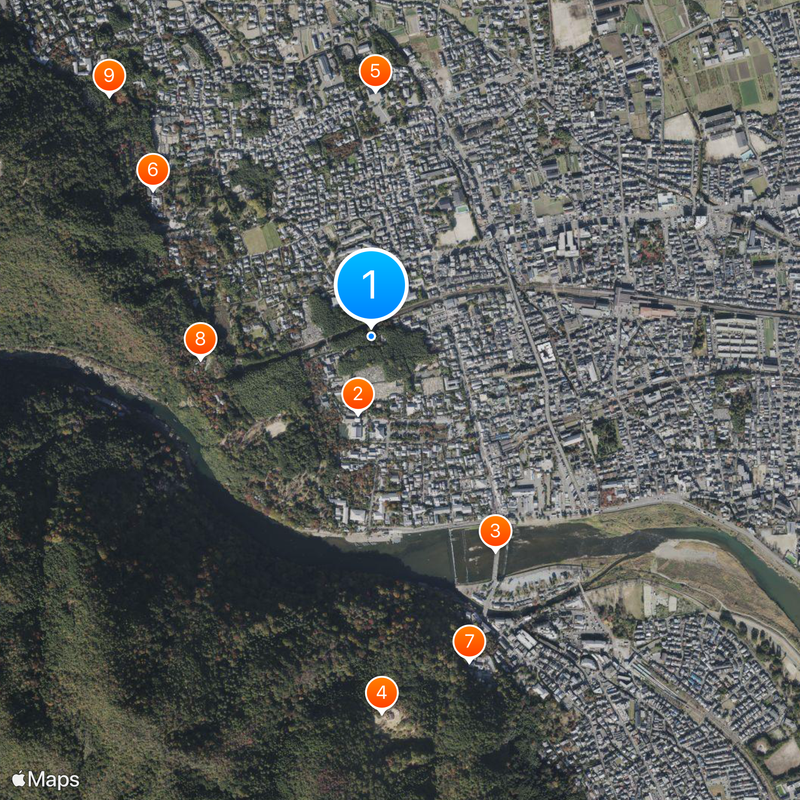 Nonomiya Shrine Kaart