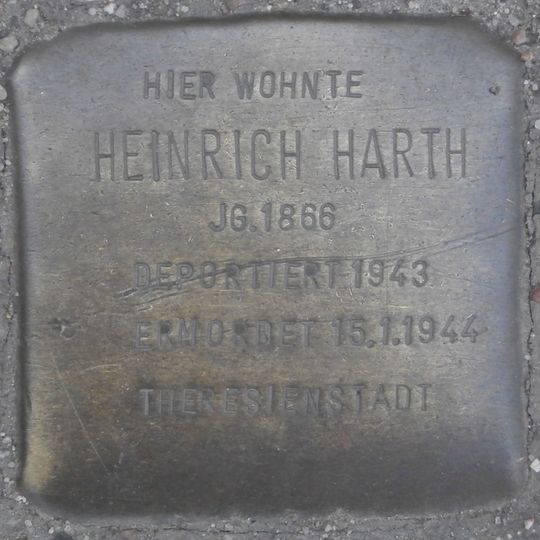 Stolperstein dedicated to Heinrich Harth