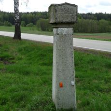 Stone guidepost near Otín