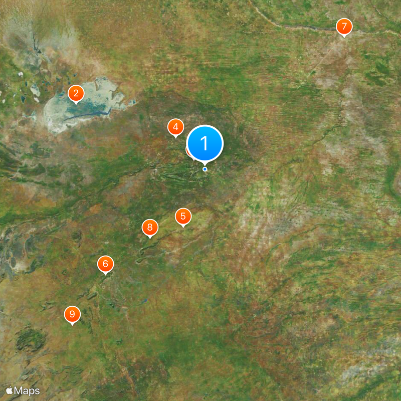 Hoba-meteoriet Kaart